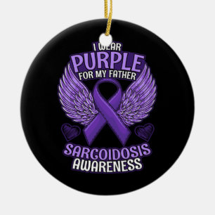 Sarcoïdose Bewustheid van vader ondersteunt Paars Keramisch Ornament