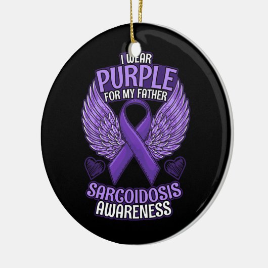 Sarcoïdose Bewustheid van vader ondersteunt Paars Keramisch Ornament (Links)