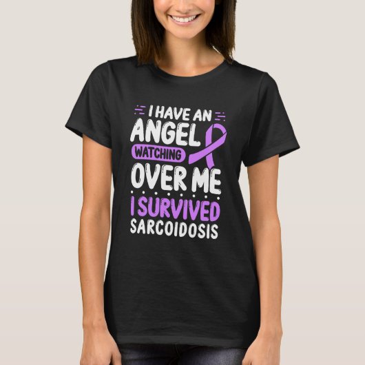 Sarcoïdose Bewustmaking Paars Lint I Angel T-shirt (Voorkant)