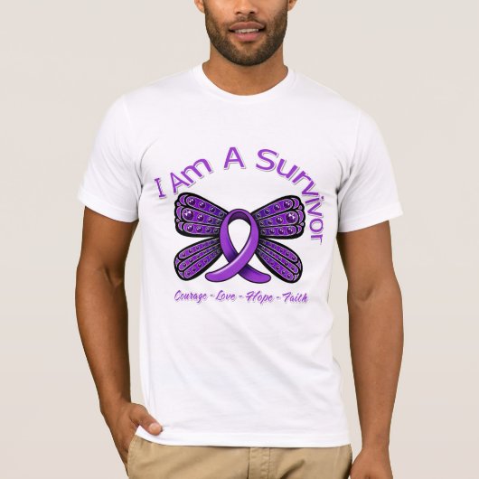 Sarcoïdose Butterfly ik ben een overlevende T-shirt (Voorkant)