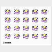 Sarcoïdose Chick Gone Paarse 2 Ronde Sticker (Vel)
