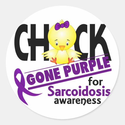 Sarcoïdose Chick Gone Paarse 2 Ronde Sticker (Voorkant)