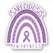 Sarcoïdose Paarse regenboog lint bewustzijn Sticker (Voorkant)
