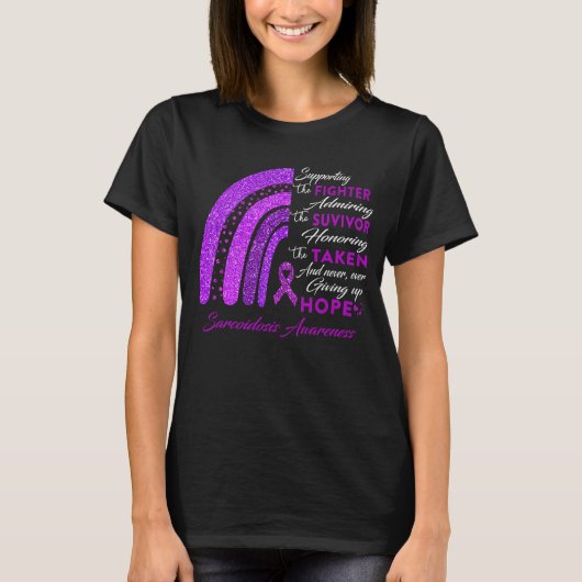 Sarcoidosis Warrior Ondersteunende Strijder T-shirt (Voorkant)
