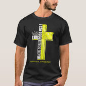 Sarcoma Awareness Christian Cross Ribbon T-shirt (Voorkant)