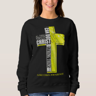 Sarcoma Awareness Christian Cross Ribbon Trui