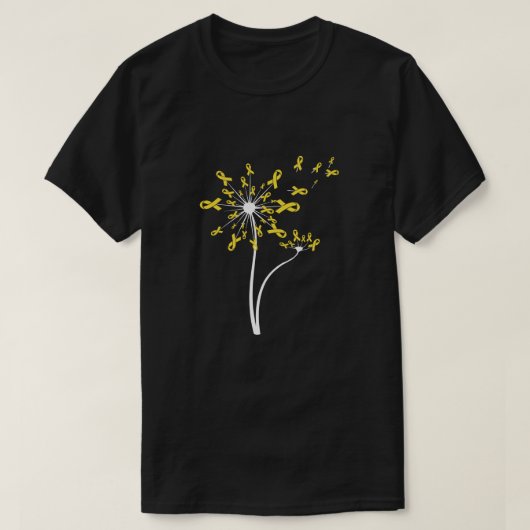 Sarcoma Awareness Dandelion Yellow Ribbon T-shirt (Design voorkant)