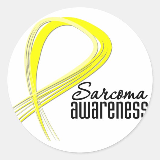 Sarcoma Awareness Grunge Lint Ronde Sticker (Voorkant)
