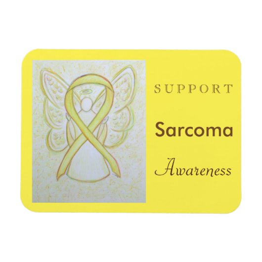 Sarcoma Awareness Ribbon Angel Custom Magnet Magneet (Horizontaal)