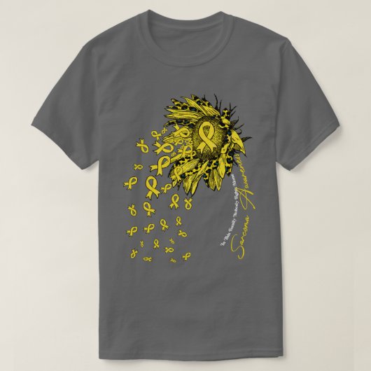 Sarcoma Bewustzijn zonnebloem niemand vecht alleen T-shirt (Design voorkant)