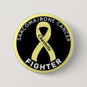 Sarcoma/Bone Cancer Fighter Ribbon Black Button (Voorkant)