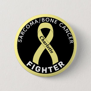 Sarcoma/Bone Cancer Fighter Ribbon Black Button