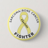 Sarcoma / Bone Cancer Fighter Ribbon White Button (Voorkant)