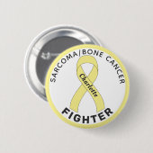Sarcoma / Bone Cancer Fighter Ribbon White Button (Voorkant /achterkant)