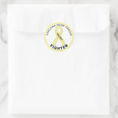 Sarcoma/Bone Cancer Fighter Ribbon White Ronde Sticker (Tas)