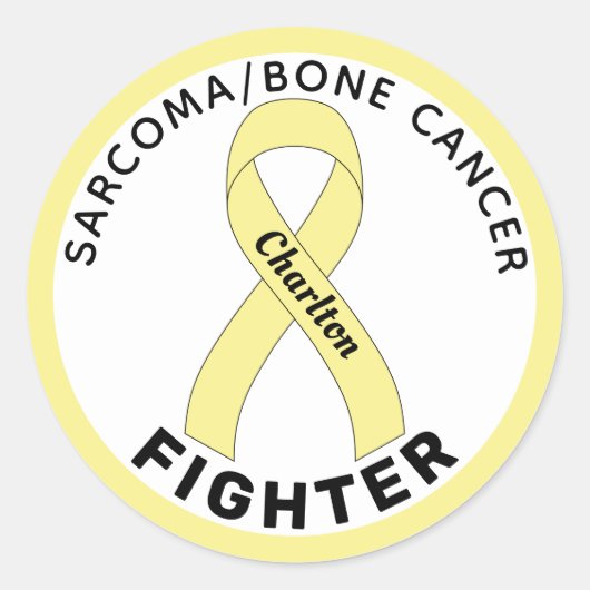 Sarcoma/Bone Cancer Fighter Ribbon White Ronde Sticker (Voorkant)