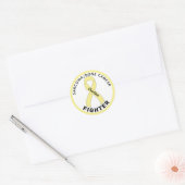 Sarcoma/Bone Cancer Fighter Ribbon White Ronde Sticker (Envelop)