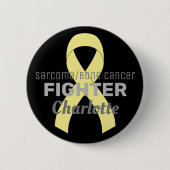 Sarcoma/Bone Cancer Ribbon Black Button (Voorkant)