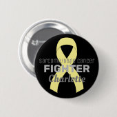 Sarcoma/Bone Cancer Ribbon Black Button (Voorkant /achterkant)