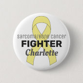 Sarcoma / Bone Cancer Ribbon White Button (Voorkant)