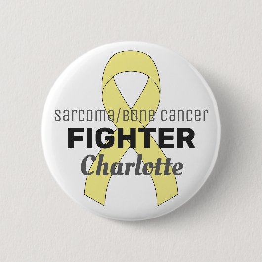 Sarcoma / Bone Cancer Ribbon White Button (Voorkant)