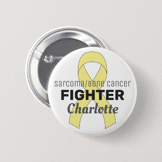 Sarcoma / Bone Cancer Ribbon White Button (Voorkant /achterkant)