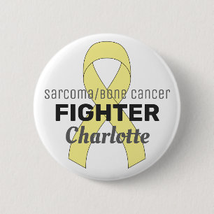 Sarcoma / Bone Cancer Ribbon White Button