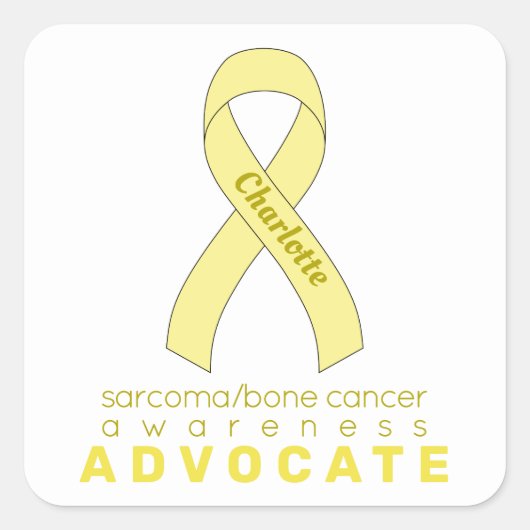 Sarcoma/botkanker Advocate White Square Sticker (Voorkant)