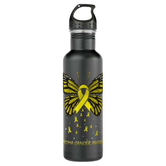 Sarcoma Cancer Awareness Butterfly Waterfles (Voorkant)