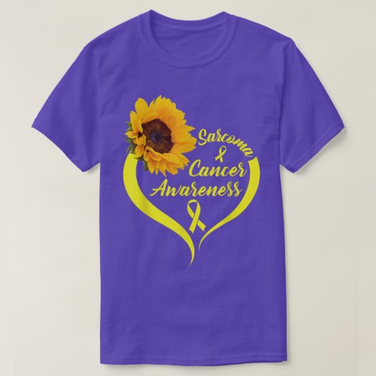 Sarcoma Cancer Awareness Draag Yellow Ribbon Sunfl T-shirt (Design voorkant)