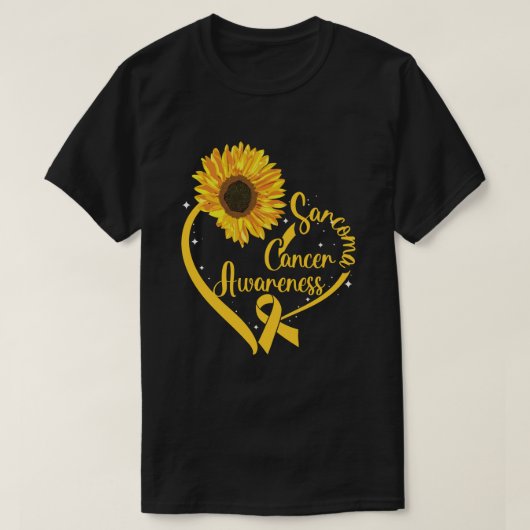 Sarcoma Cancer Awareness Draag Yellow Ribbon Sunfl T-shirt (Design voorkant)
