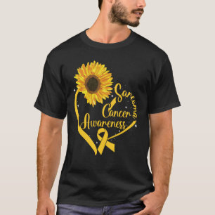 Sarcoma Cancer Awareness Draag Yellow Ribbon Sunfl T-shirt