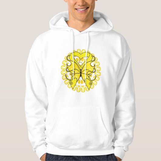 Sarcoma Cancer Butterfly Circle of Ribbons Hoodie (Voorkant)