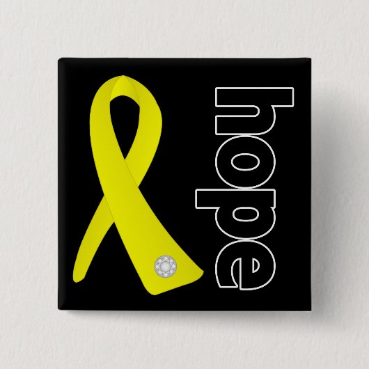 Sarcoma Cancer Hope Ribbon Vierkante Button 5,1 Cm (Voorkant)