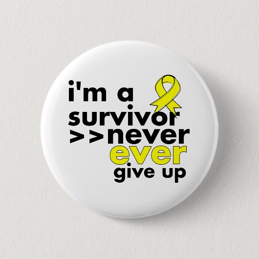 Sarcoma Cancer Survivor geeft nooit op Ronde Button 5,7 Cm (Voorkant)