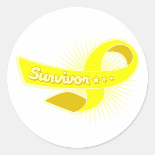 Sarcoma Cancer Survivor Ribbon Ronde Sticker (Voorkant)