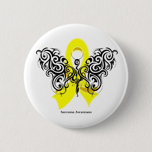 Sarcoma Cancer Tribal Butterfly Ronde Button 5,7 Cm (Voorkant)