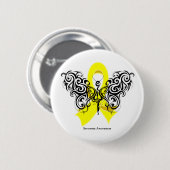 Sarcoma Cancer Tribal Butterfly Ronde Button 5,7 Cm (Voorkant /achterkant)