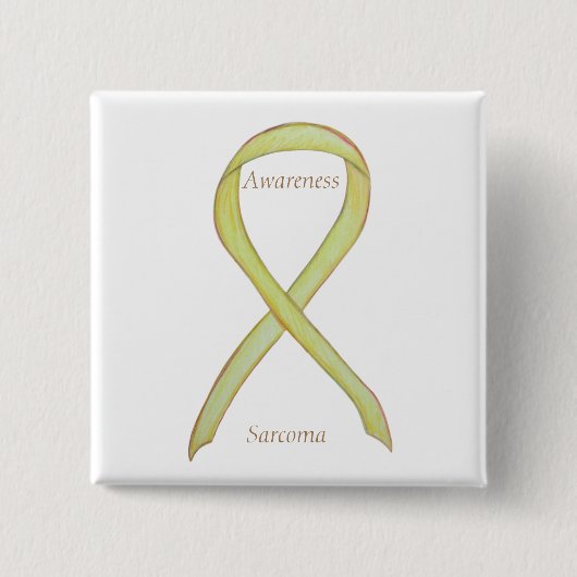 Sarcoma Geel Awareness Lint Custom Speld Vierkante Button 5,1 Cm (Voorkant)