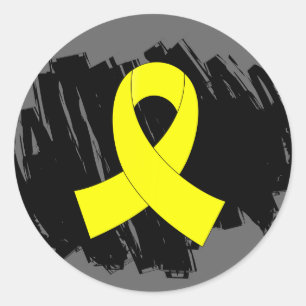 Sarcoma geel lint met krabbel ronde sticker