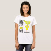 Sarcoma Hope Love Faith Prayer Cross T-shirt (Voorkant volledig)