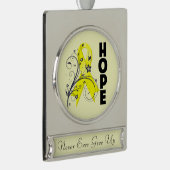 Sarcoma Hope Ribbon Verzilverd Banner Ornament (Rechts)