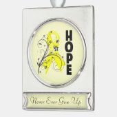 Sarcoma Hope Ribbon Verzilverd Banner Ornament (Links)