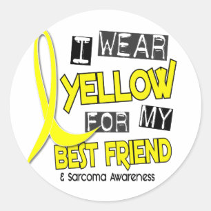 Sarcoma IK DRAAG GEEL VOOR MIJN BESTE VRIEND 37 Ronde Sticker