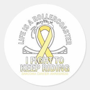 Sarcoma-kanker bewustzijn gele lintgradiënt ronde sticker