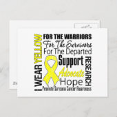 Sarcoma-kanker ik Draag geel lintTRIBUAT Briefkaart (Voorkant / Achterkant)