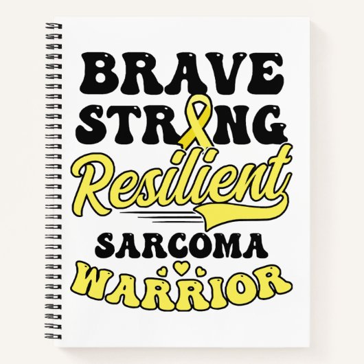 Sarcoma Kanker Shirt Brave Sterk Veerkrachtig Notitieboek (Voorkant)