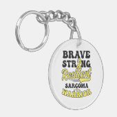 Sarcoma Kanker Shirt Brave Sterk Veerkrachtig Sleutelhanger (Voorkant Links)