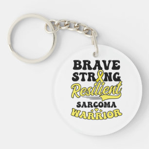 Sarcoma Kanker Shirt Brave Sterk Veerkrachtig Sleutelhanger