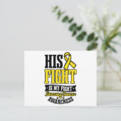 sarcoma kanker Shirt zijn gevecht mijn gevecht Briefkaart (Staand voorkant)